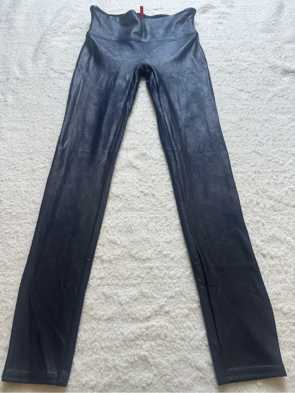 Spanx Women's Faux Leather Leggings sleek, high-shine finish slimming waistband
